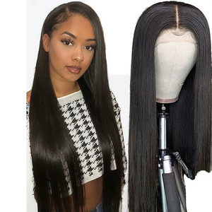 Parrucca 13X4 in vero capello brasiliano Remy HD Lace Front da donna, con capelli lisci e leggermente mossi, lunghi, pre-strappati, colore naturale, frontale Skinline scuro - Product Image 3