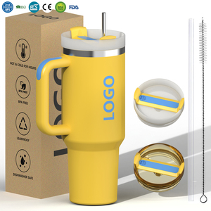 Vaso Térmico Personalizado de Acero Inoxidable de Doble Pared con Logotipo, 40 oz/1200 ml, Taza para Auto con Asa, Vaso para Bebidas de 40 oz con Pajita - Product Image 1