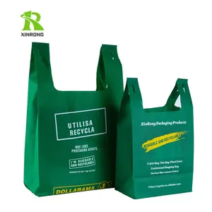 Sacos de colete não tecido PP ecológicos reutilizáveis de grande capacidade e forte carga para compras