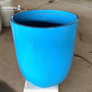 Nordico stile semplice per casa ufficio pavimentazioni vaso per piante <span class=keywords><strong>in</strong></span> calcestruzzo rotondo <span class=keywords><strong>in</strong></span> fibra di vetro bianco nero - Product Image 6