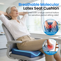 Coussin de siège ergonomique en latex Aiwecare, respirant, soulagement de la pression, pour personnes âgées, soins à domicile, soutien pour fauteuil roulant, rose/noir, 42x42x7cm