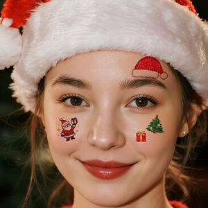 สติกเกอร์รอย<span class=keywords><strong>สัก</strong></span>สีแวววาวสีสันสดใสลาย<span class=keywords><strong>ต้น</strong></span>คริสต์มาสพ่อการ์ตูนปาร์ตี้คริสต์มาสรอยสักกันน้ำสำหรับใบหน้าแขนขา - Product Image 3