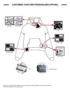 <span class=keywords><strong>Felpa</strong></span> con Cappuccio Personalizzabile in Cotone 100% Pesante 350G con <span class=keywords><strong>Stampa</strong></span> Floccata - Product Image 6