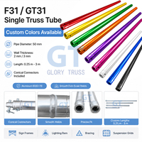 Truss modulaire en aluminium à tube unique F31 de 50 mm de diamètre, couleurs personnalisées : bleu, noir, jaune, rouge, vert