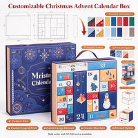 Boîte de calendrier de l'avent de Noël à 24 tiroirs, boîte cadeau rigide personnalisée pour compte à rebours de Noël