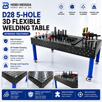 Plateforme de soudage modulaire flexible 3D en fonte Meisida D28 à cinq trous, surface nitridée pour la précision robotique