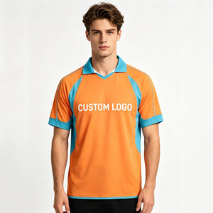 Jersey Sepak Bola Pria Vintage Custom V-Neck Gaya Retro Dengan Piping, Bernapas, Cepat Kering, Panel Warna-Warni, Kaos Polo OEM - Product Image 1