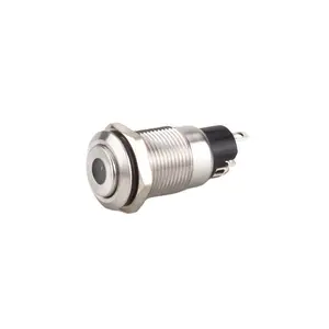 LVBO diametral 12mm Self-locking high round push button switch 12mm metal push button onoff switch