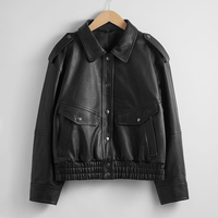 NAFA Blouson aviateur en cuir d'agneau véritable de haute qualité pour femmes, de style intemporel chic et personnalisé pour 2024