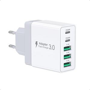 Cargador de Teléfono Rápido HNT de 50W, 3A2C, 5 Puertos, Enchufe EU/US, Certificado CE FCC RoHS, Adaptador de Corriente para <span class=keywords><strong>iPhone</strong></span> 17 16 15 14 Pro Max - Product Image 1