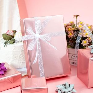 Merture Pink Wrapping <b>Paper</b> <b>Roll</b> 17 In X 16.4 Ft Metallic Solid Color Gift <b>Wrap</b> With Grid Lines For Baby Shower Birthday Wedding - Product Image 4