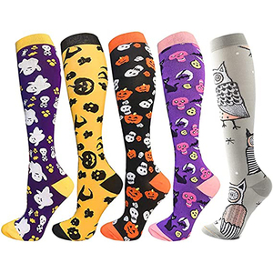 Chaussettes d'Halloween Chaussettes hautes athlétiques <span class=keywords><strong>Ghost</strong></span> Pumpkin Skulls Festival Chaussettes hautes graduées pour les infirmières de sport Chaussettes de compression - Product Image 2