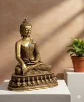 Statuette de Bouddha moderne en laiton, artisanale, en métal, pour la décoration de la maison, la méditation, un cadeau spirituel d'anniversaire