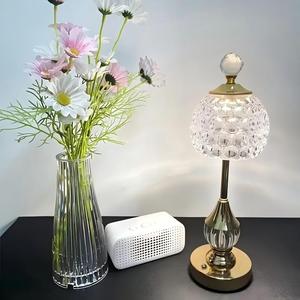 Lámpara de Mesa Moderna de Cristal con Pantalla de Cúpula, Luz LED E27 Blanca Cálida para Dormitorio, Iluminación Decorativa - Product Image 4