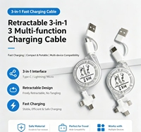 Kabel Data USB Type C Android 3-in-1 Pengisian Cepat dengan Logo Kustom Pabrik, Kabel Daya & Data Ponsel dengan Fitur 3.1