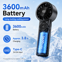 Ventilateur de poche rechargeable, mini ventilateur portable avec design pliable, charge Type C, batterie 3600 mAh