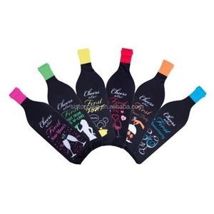 Độ đàn hồi cao Lycra Chất liệu chai Bìa chủ đề khác nhau Neoprene Túi rượu vang, Neoprene chai rượu vang tay áo - Product Image 4