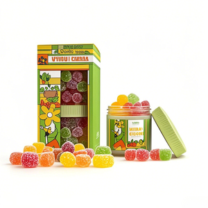 Boîte en carton personnalisée vitrine pot en plastique de qualité alimentaire sans Bpa 150ml supplément bonbons gommeux pot de stockage avec bouchon CR - Product Image 2