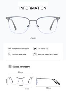 Unisex Fashionable Print Yellow Lens Magnetic Lightweight Square Half Rim Metal Stainless Sunglasses <strong>TAC</strong> Polarized Clips - Product Image 6