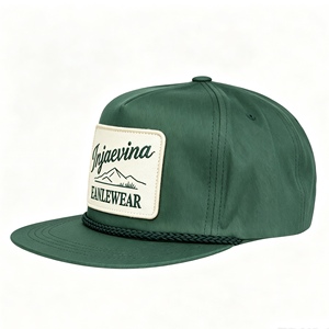 Gorra snapback personalizada con logo en el parche frontal, cuerda trenzada en el borde, ajustable, para camping, casual, béisbol, para hombre. - Product Image 3