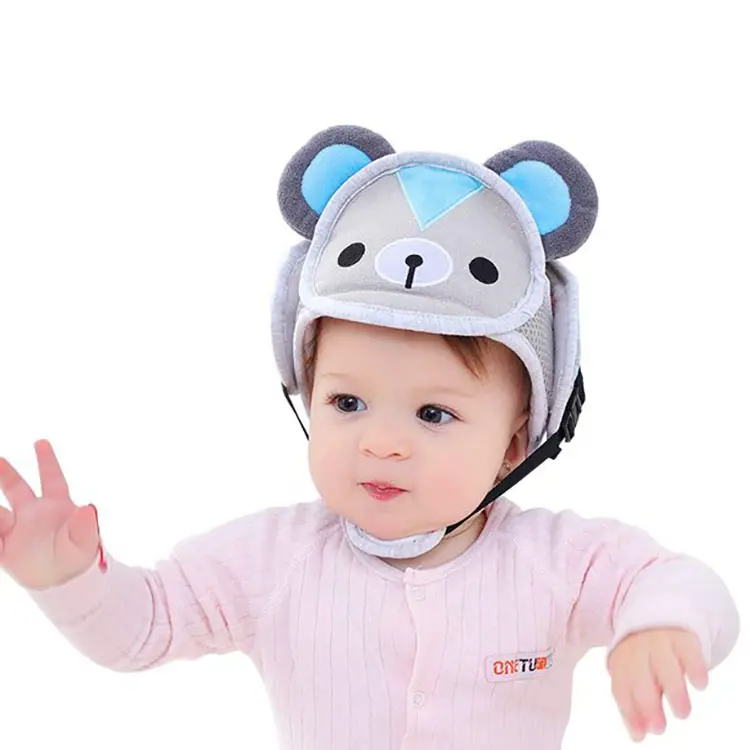Pure cotton infant safety helmet hat children cute head protection walking crawling hat baby head protector