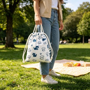 Bolsa de Lona de Algodón con Cordón Personalizada, Mochila de Lona con Cordón y Logotipo, Regalo Promocional al por Mayor - Product Image 3
