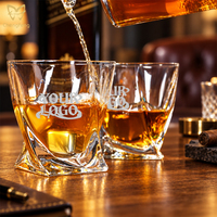Verre à whisky 280 ml (10 oz) au design torsadé, résistant à la chaleur, gobelets ronds à whisky, verres à vin, verre à whisky, verre à shot