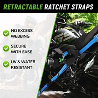 Sangle à cliquet rétractable automatique de 25 mm 680 kg Sangle de fixation en polyester à rétraction automatique avec certification GS pour motos