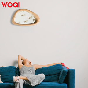 Woqi treo theo chiều dọc và chiều ngang tự nhiên Khung gỗ thông không thường xuyên hình chữ nhật tường gương cho tường trang trí nội thất chưa có đánh giá - Product Image 6