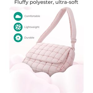 BAGSMART, bolso de mano cruzado mediano acolchado para mujer, bolso de pecho con correa ajustable B0DDNWL2NN 10,23 oz - Product Image 5