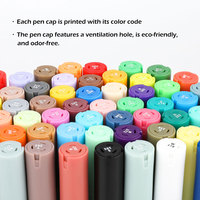 Stylos à peinture liquide multicolores Mobee P-9101/48, double embout, pointe pinceau, marqueurs acryliques pour peinture et projets artistiques
