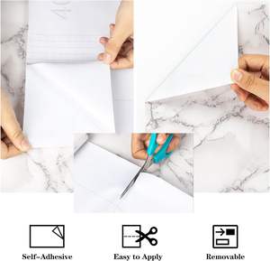 ORON DECO Papier peint gris en PVC à coller et à décoller Décoration intérieure Moderne Autocollant en vinyle marbré auto-adhésif pour la cuisine 60CM - Product Image 2