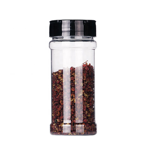 wholesale round PET plastic spice jar salt shaker seasoning powder container with spice cap