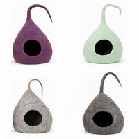 Niche pour chat en feutre de laine multicolore écologique pour un sommeil confortable de votre animal de compagnie