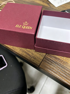 Luxury Burgundy Rectangle Square Jewelry <b>Box</b> Hot Stamping Custom Engagement Diamond <b>Ring</b> Pendant <b>Gift</b> <b>Box</b> - Product Image 5
