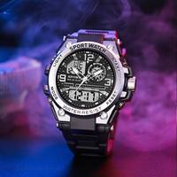 NYY Jam Tangan Pria Baru Klasik Jam Tangan Digital Olahraga Dial Aloi Jam Alarm Multifungsi Jam Tangan Lampu Malam