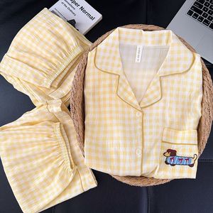 Set <span class=keywords><strong>Pigiama</strong></span> da <span class=keywords><strong>Donna</strong></span> in <span class=keywords><strong>Cotone</strong></span> Cloud all'Ingrosso, Maniche Corte con Bottoni, Pantaloncini, Abbigliamento Casual per Dormire - Product Image 2