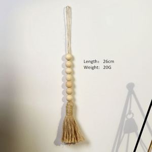 Guirnalda de Tres Piezas de Cuentas de Madera Natural de Estilo Rústico Africano de 26 cm con Borlas, Logotipo Personalizado Impreso - Product Image 4