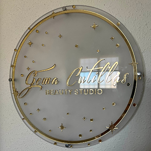 Logo d'entreprise personnalisé, enseigne acrylique 3D à <span class=keywords><strong>LED</strong></span> pour salon de beauté, manucure, cheveux, studio, décoration murale, nom de l'entreprise - Product Image 5
