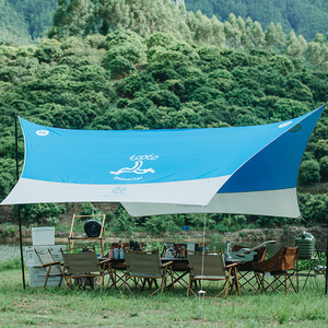 Canopy <b>Tent</b> Outdoor Camping Beach Travel Park Coated Sunshade Butterfly Pavilion <b>Hexagonal</b> Curtain Full Set Waterproof - Product Image 3