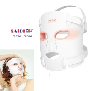 Saidipro-mascarilla Facial de silicona para terapia de luz, máscara Facial de belleza con luz Led infrarroja, color rojo, nueva