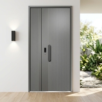 Porte d'entrée double en alliage d'aluminium ignifuge OEM ODM avec âme résistante au feu 90 minutes pour bâtiment commercial