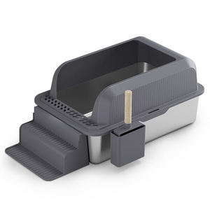 Caja de arena para gatos para interiores al por mayor, muebles de baño para mascotas, caja de arena para gatos de acero inoxidable de gran capacidad - Product Image 6