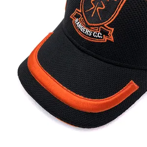 Broderie 3D personnalisée et conception de logo Patch personnalisé activité sport chapeau noir casquette de baseball