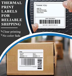 Etiquetas de Envío de Papel Térmico de Uso Industrial de <span class=keywords><strong>4</strong></span> x <span class=keywords><strong>4</strong></span> Pulgadas, Adhesivo Fuerte, Pegatinas Cuadradas (250 Unidades/Paquete), Compatibles con la Mayoría de las Impresoras Térmicas - Product Image 3