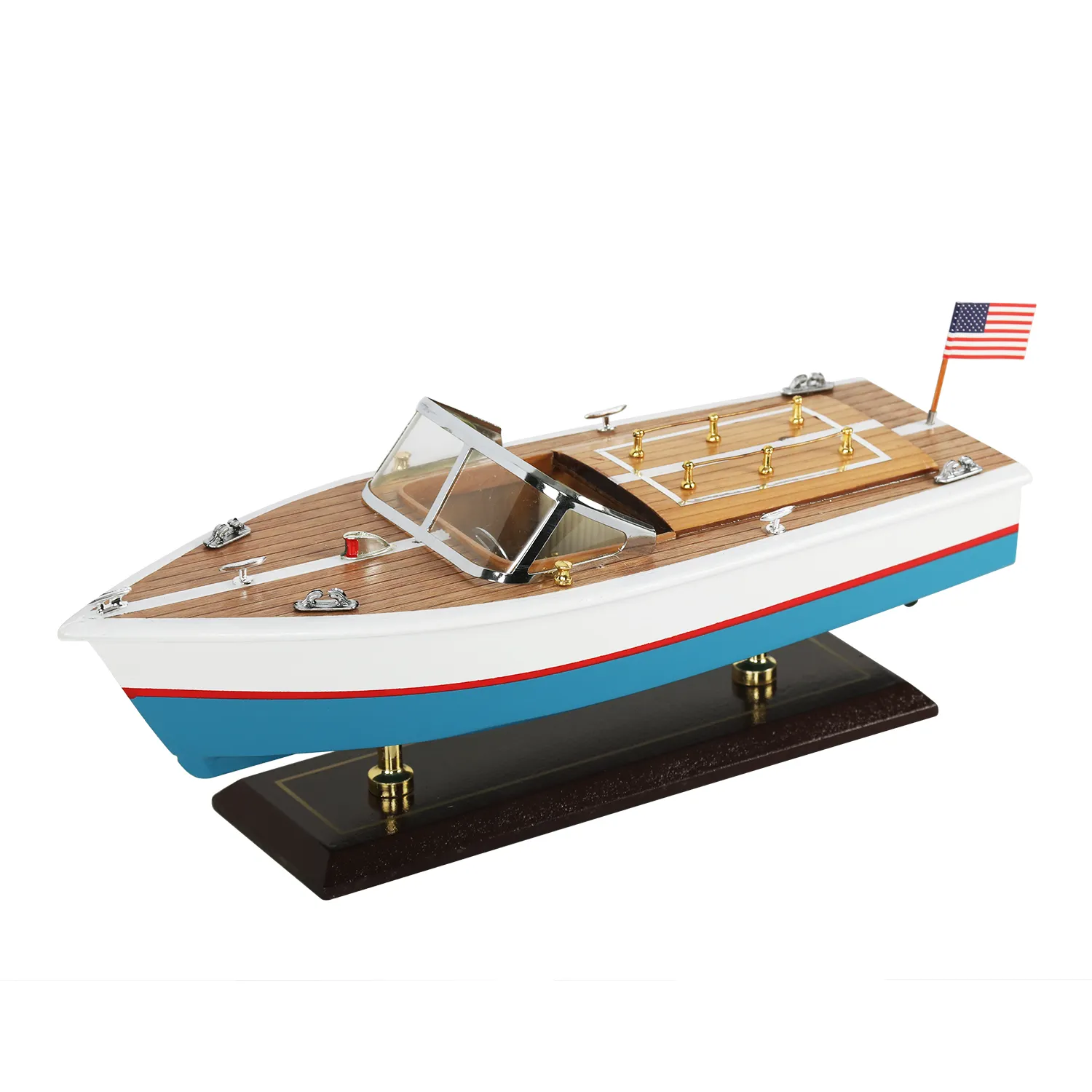 Houten Chris Craft Speed Boot Model Relatiegeschenk Maritieme Decoratie 14 ''Italiaanse Riva Aquarama Jacht Schaal Runaboat