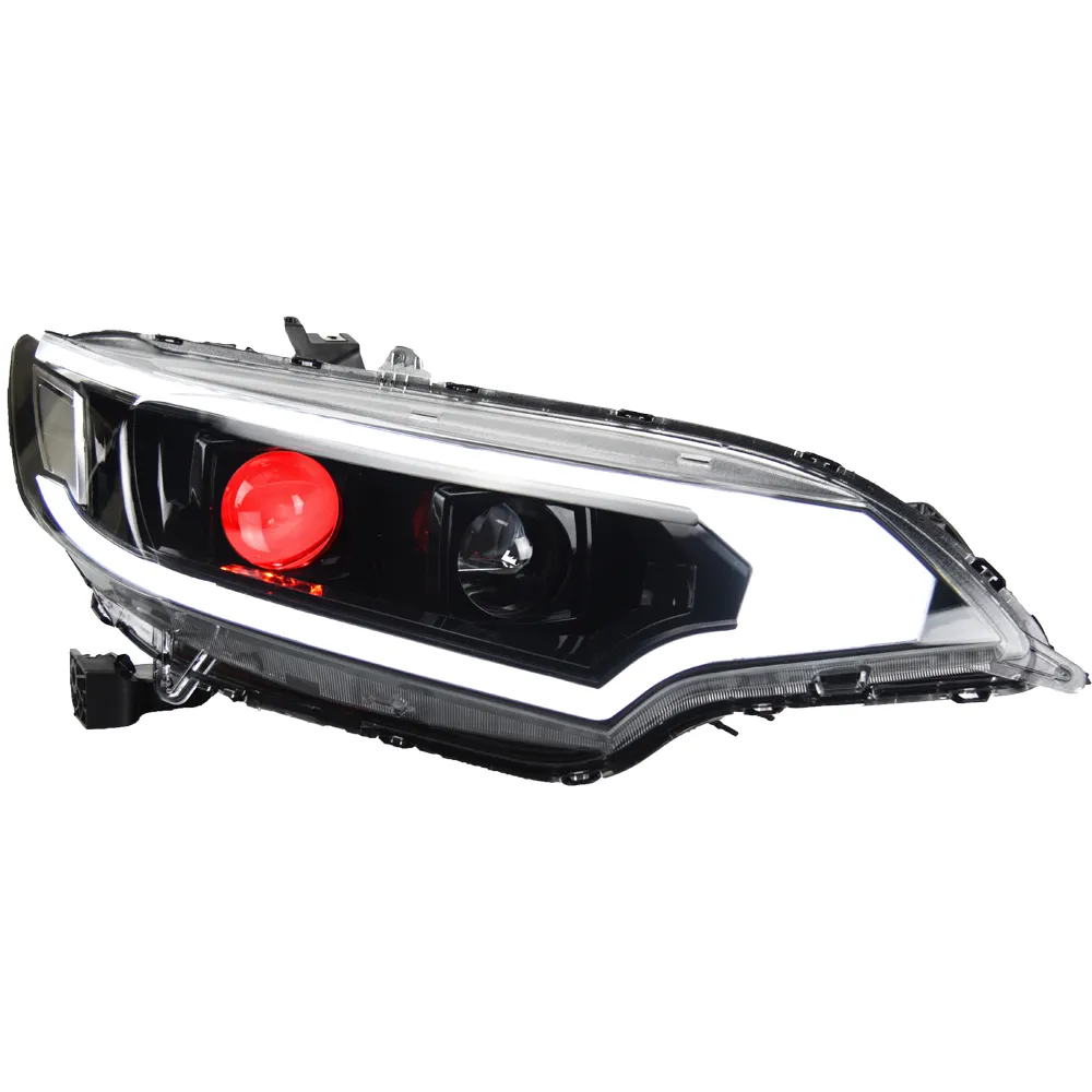 AKD-ジャズフィット用カースタイリング2014-2018 GK5LEDヘッドライトDRLエンジェルアイLEDヘッドライトアセンブリアップグレード変更ヘッドライト
