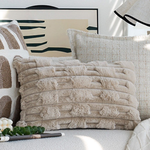 Cojín Decorativo Nórdico Moderno Beige para Sofás, Funda <span class=keywords><strong>de</strong></span> Cojín <span class=keywords><strong>de</strong></span> <span class=keywords><strong>Lino</strong></span> Jacquard <span class=keywords><strong>de</strong></span> Lujo, Funda <span class=keywords><strong>de</strong></span> Almohada Texturizada para Dormitorio - Product Image 6