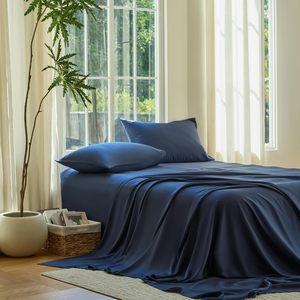 Full Size Luxury Hotel Cotton Sheets <b>Set</b> 4 Piece Bed Sheet Sateen 4pc <b>Bedding</b> Plant - Product Image 1