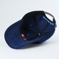 Custom 6 Panelen Ongestructureerde Papa Hat Corduroy Materiaal Sportief Borduurwerk Hoed Aanpasbare Petten Voor Volwassenen